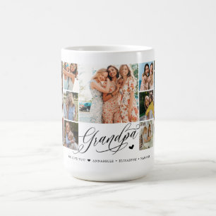 Grandpa We Love You Photo Collage Typography Coffee Mug