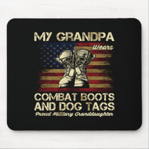 Grandpa Wears Combat Boots And Dog Tags Mens Mouse Pad