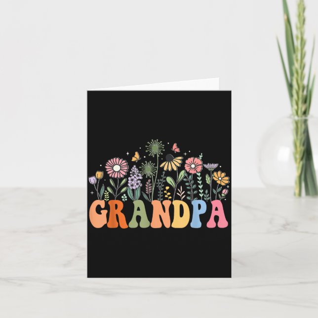 Grandpa Wildflower Floral Birthday Baby Shower New Card (Front)