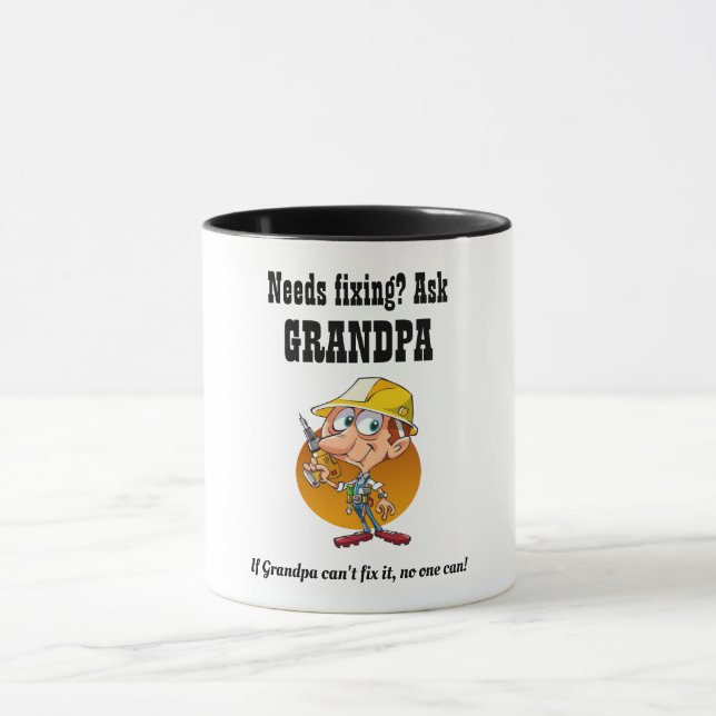 GRANDPA Will FIX IT - Best Greatest Grandfather Mug (Center)