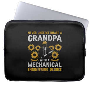 Grandpa With A Mechanical Engineering Laptop Sleeve