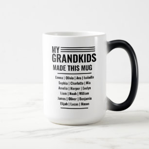 Grandpa with Grandkids Names Magic Mug
