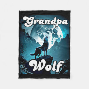 Grandpa Wolf Matching Tribe Wolves Camping Pack Fa Fleece Blanket
