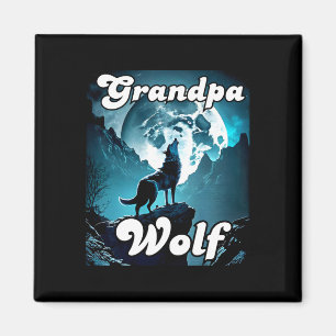 Grandpa Wolf Matching Tribe Wolves Camping Pack Fa Magnet