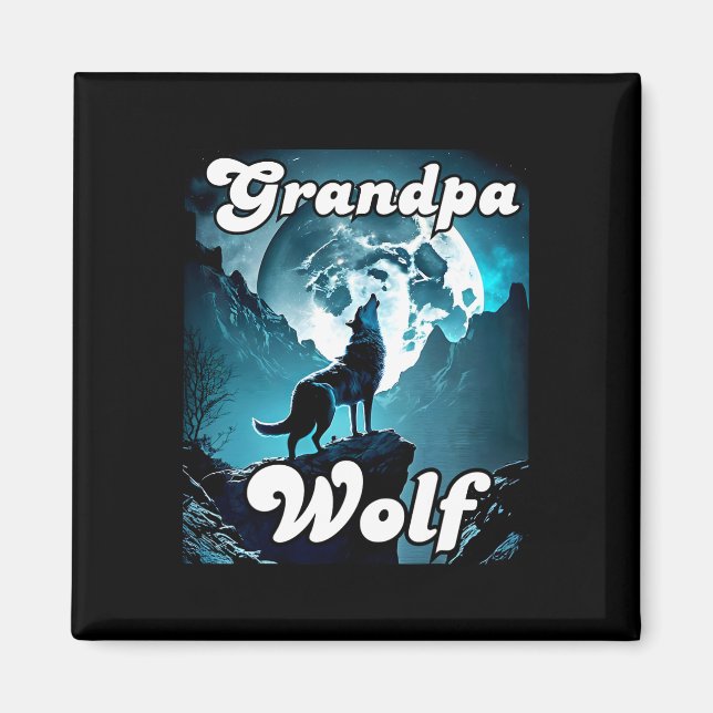Grandpa Wolf Matching Tribe Wolves Camping Pack Fa Magnet (Front)