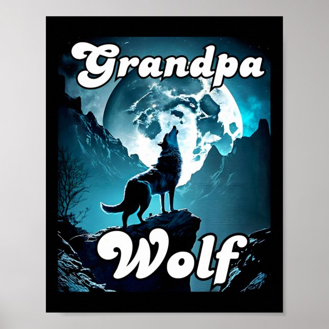 Grandpa Wolf Matching Tribe Wolves Camping Pack Fa Poster (Front)