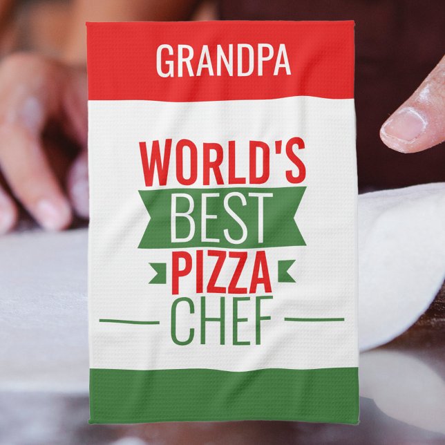 Grandpa -World's Best Pizza Chef Tea Towel (Creator Uploaded)
