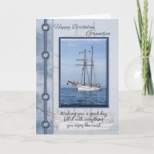 Grandpa Yacht Birthday Greeting Card