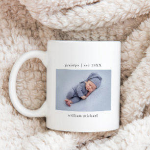 Grandpa Year Established New Baby Photo Coffee Mug