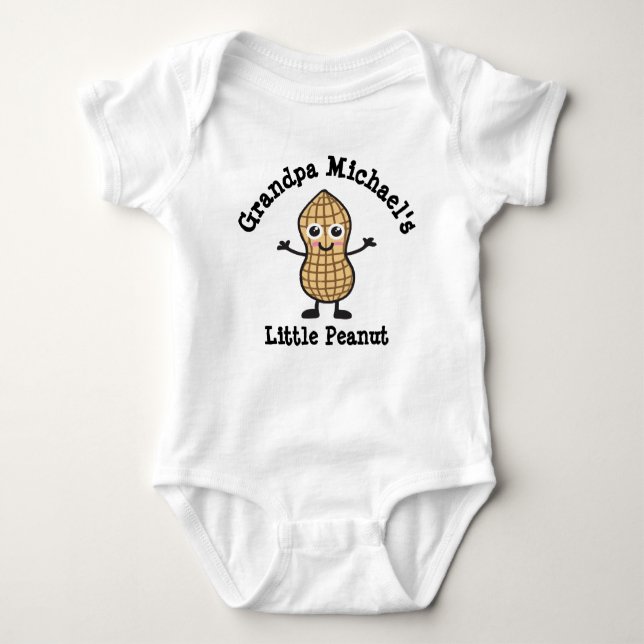 Grandpa (Your Name -'s ) Little Peanut Baby Bodysuit (Front)