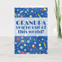 GRANDPA You're Out of this World Watercolor Space