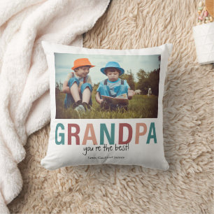 Grandpa You're the Best Photo Custom Modern  Cushion