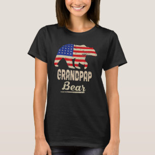 Grandpap Bear American Flag Distress Men T-Shirt