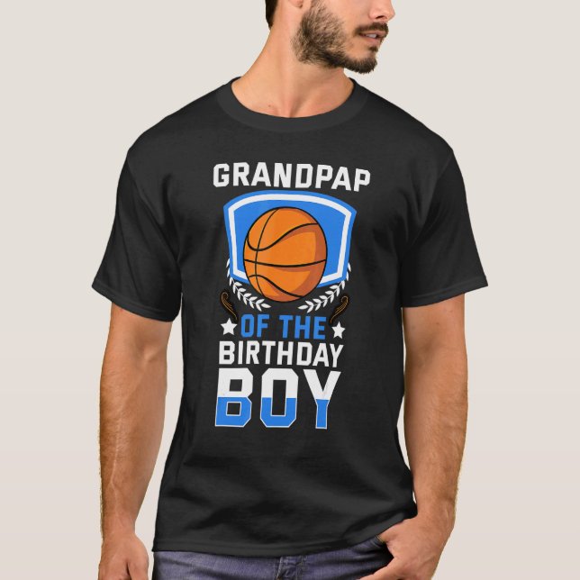Grandpap Of The Birthday Boy Basketball Family T-Shirt (Front)
