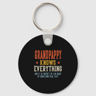 Grandpappy knows everything father's day retro key ring