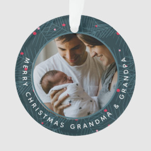 Grandparent Custom 2-photo Holiday Christmas Ornament