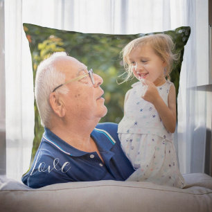 Grandparent Grandchild Photo Pillow Love Script