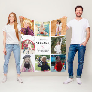 Grandparent Love You Photo Collage Create Your Own Fleece Blanket
