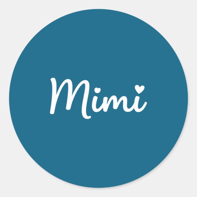 Grandparent Mimi - Mimi Script Heart Design Grandm Classic Round Sticker (Front)