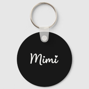 Grandparent Mimi - Mimi Script Heart Design Grandm Key Ring