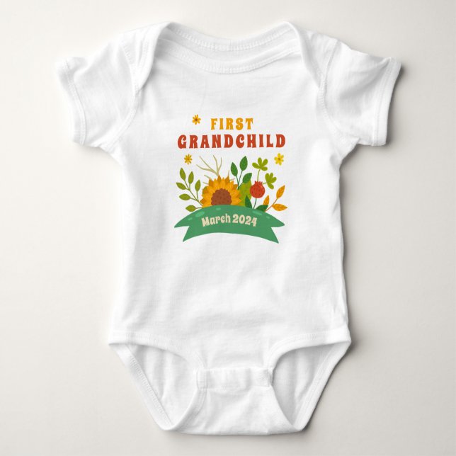 Grandparent Pregnancy Announcement Baby Bodysuit (Front)