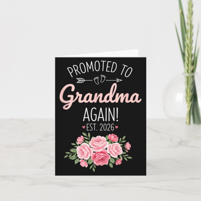 Grandparent Promoted To Grandma Again Est. 2026, N Card (Front)