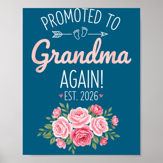 Grandparent Promoted To Grandma Again Est. 2026, N Poster (Front)
