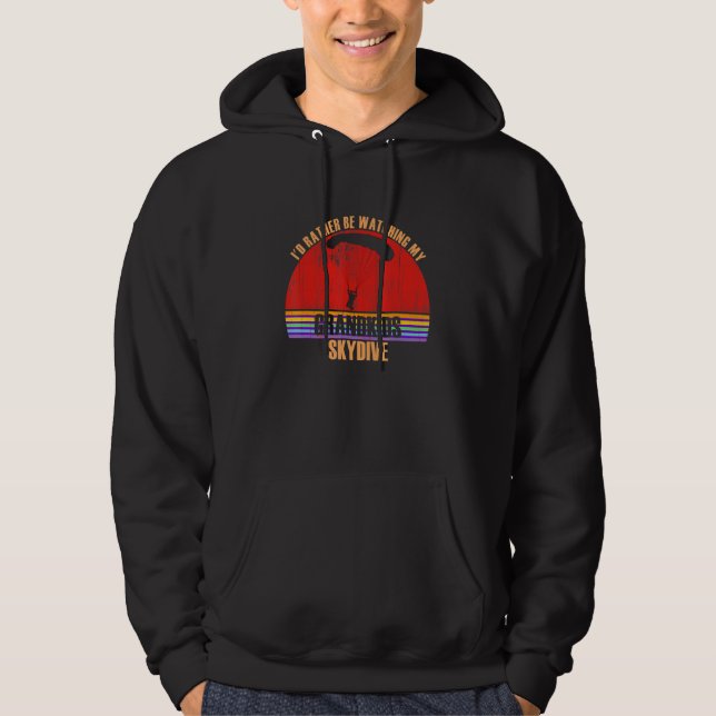 Grandparent Rather Be Watching Skydive Grandkids Hoodie (Front)