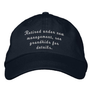 Grandparent Retirement Golden Years Humor Gift Embroidered Hat
