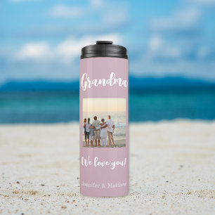 Grandparent Simple 1 Photo Pink Thermal Tumbler