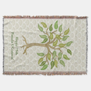 Grandparent's 26 Leaf Tree Throw Blanket