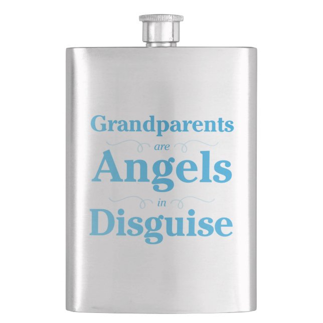 Grandparents are Angels in Disguise Hip Flask (Front)
