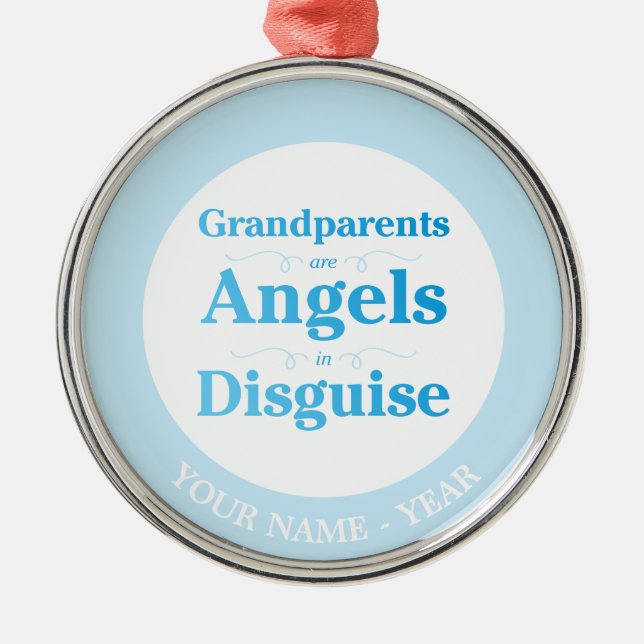 Grandparents are Angels in Disguise Metal Tree Decoration (Front)
