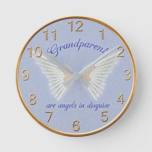 Grandparents Are Angels Wall Clock (Front)