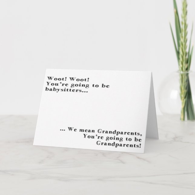 Grandparents Baby Announcement Card (Front)