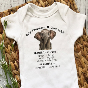 Grandparents Baby Announcement Customised Reveal Baby Bodysuit