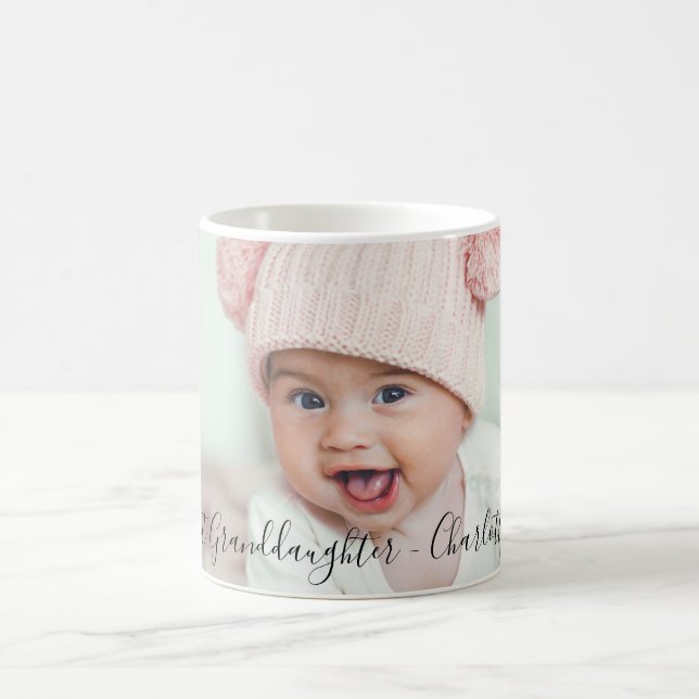Grandparents baby photo 1st granddaughter coffee mug (Center)