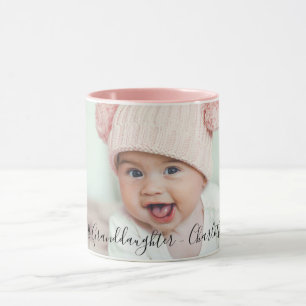 Grandparents baby photo 1st granddaughter mug