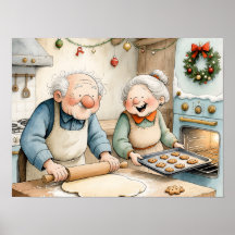 Grandparents Baking Christmas Cookies