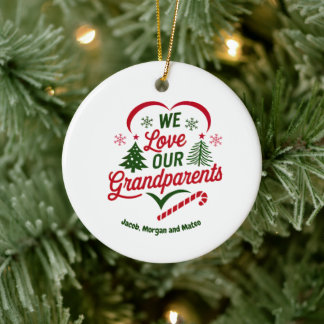 Grandparents Christmas Ornament, Personalised Ceramic Ornament