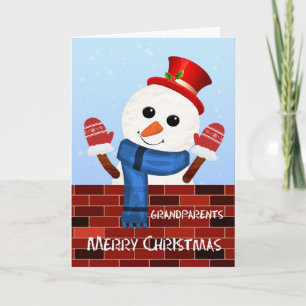 Grandparents Christmas Snowman Holiday Card