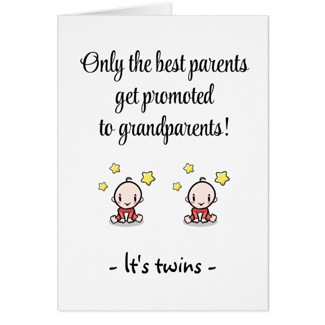 Grandparents Congratulations Cards On Twins (Front)