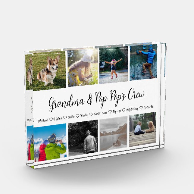 Grandparents Crew Custom 8 Photo Grid  (Left)