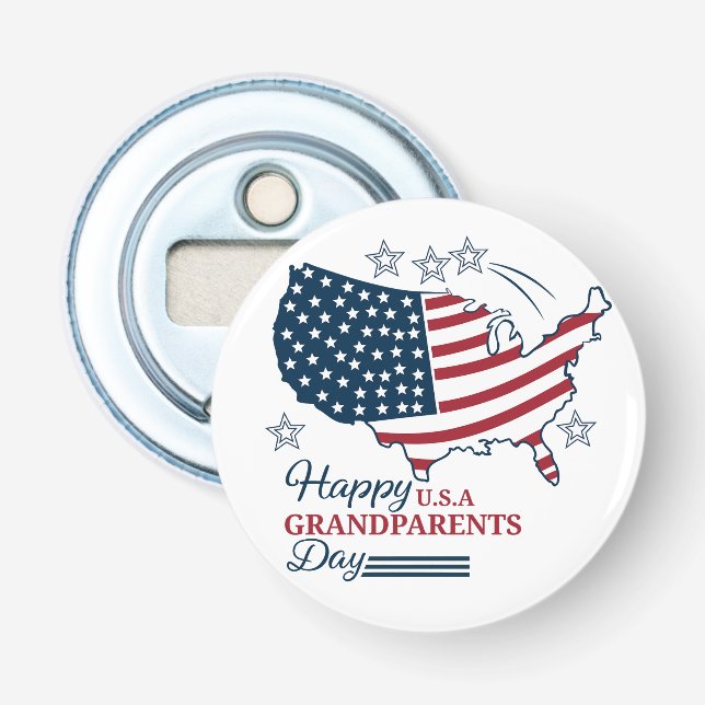 Grandparents Day 2025 USA Vector Bottle Opener (Front)