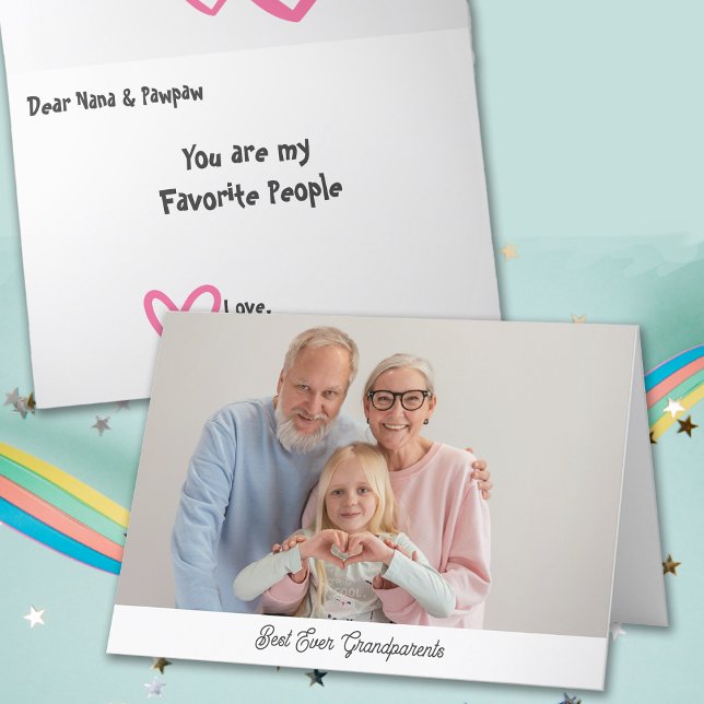 Grandparents Day Best Ever Customise Greeting Card (Creator Uploaded)