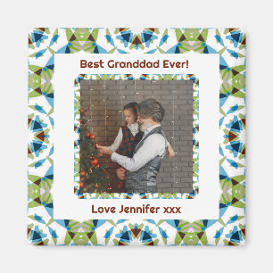 Grandparents Day Best Granddad Ever Green Photo Magnet