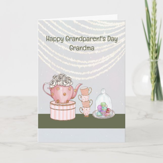 Grandparents Day Card for Grandma with Tea Pot (Front)