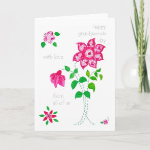 Grandparents Day Card - Pink Flowers