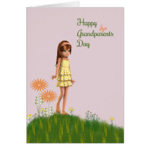 Grandparents Day Card, Young Female Grandchild
