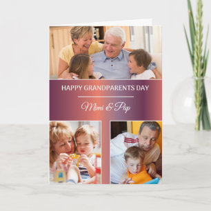 Grandparents Day Custom 3 Photo Name Card